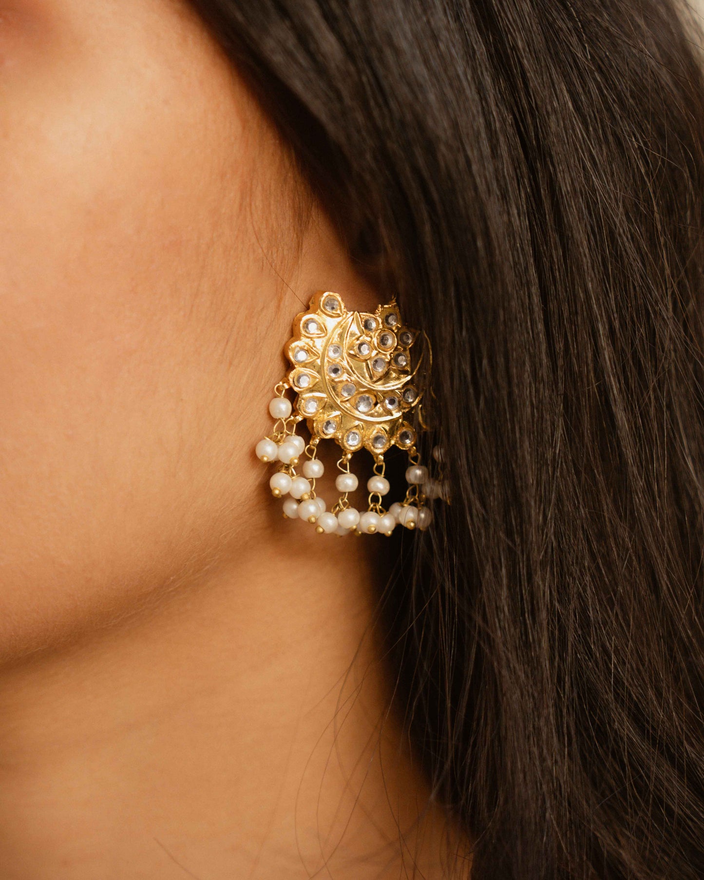Moti Jhumar Earrings