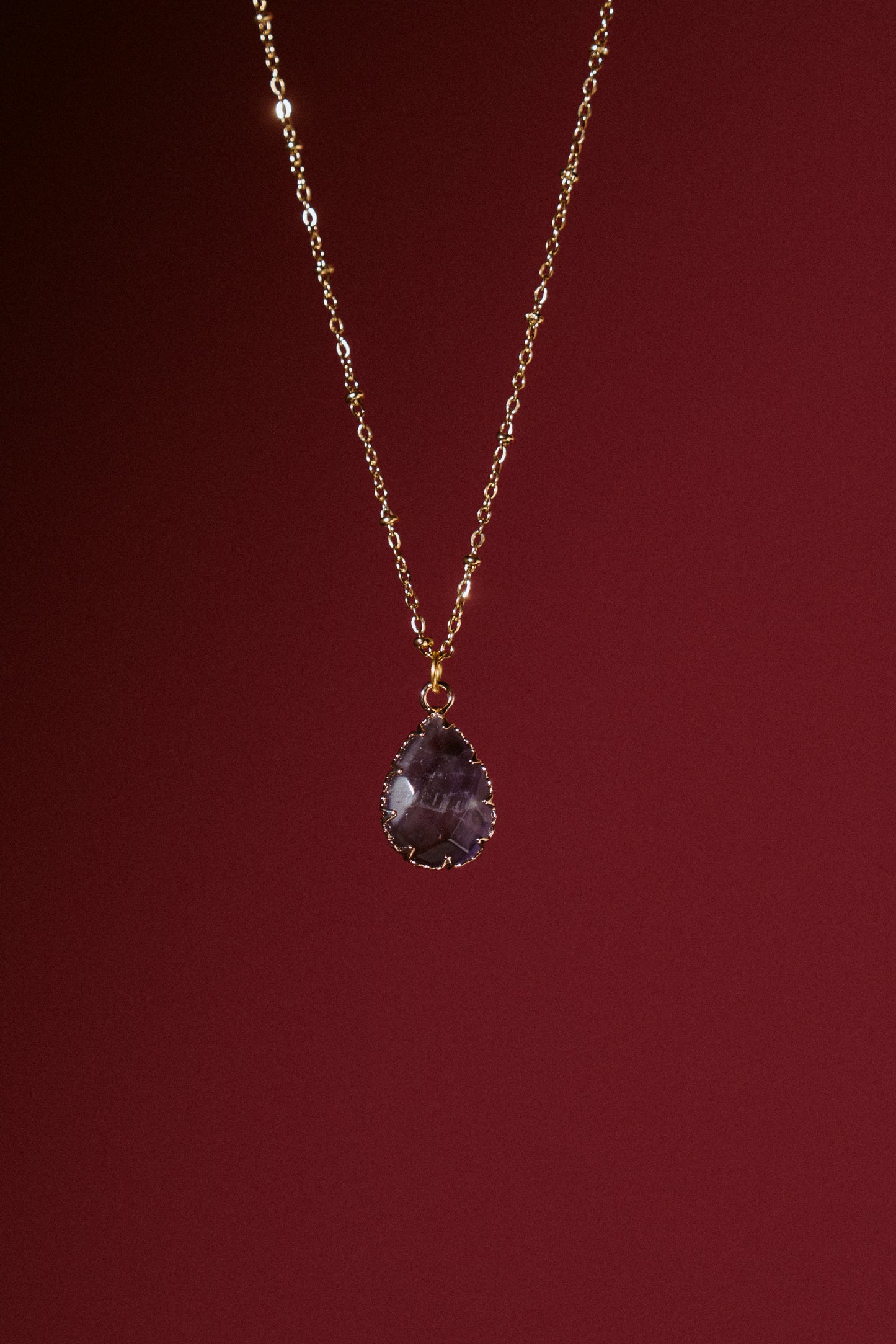 Amethyst Drop Necklace