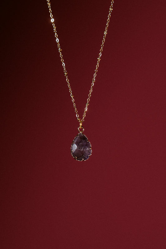Amethyst Drop Necklace