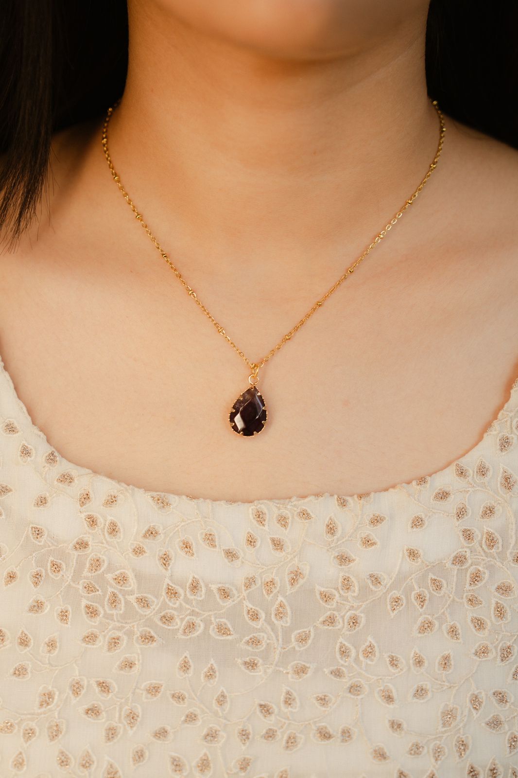 Amethyst Drop Necklace